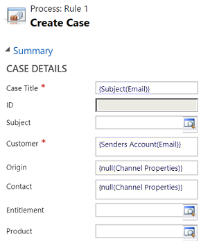 [顧客] フィールドで Senders Account (Email) の値がどのように設定されているかを示すスクリーンショット。
