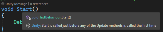 ヒントに表示されている Unity ドキュメントのスクリーンショット。