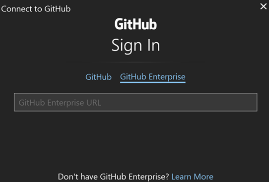 GitHub Enterprise でのサインインを示すスクリーンショット。