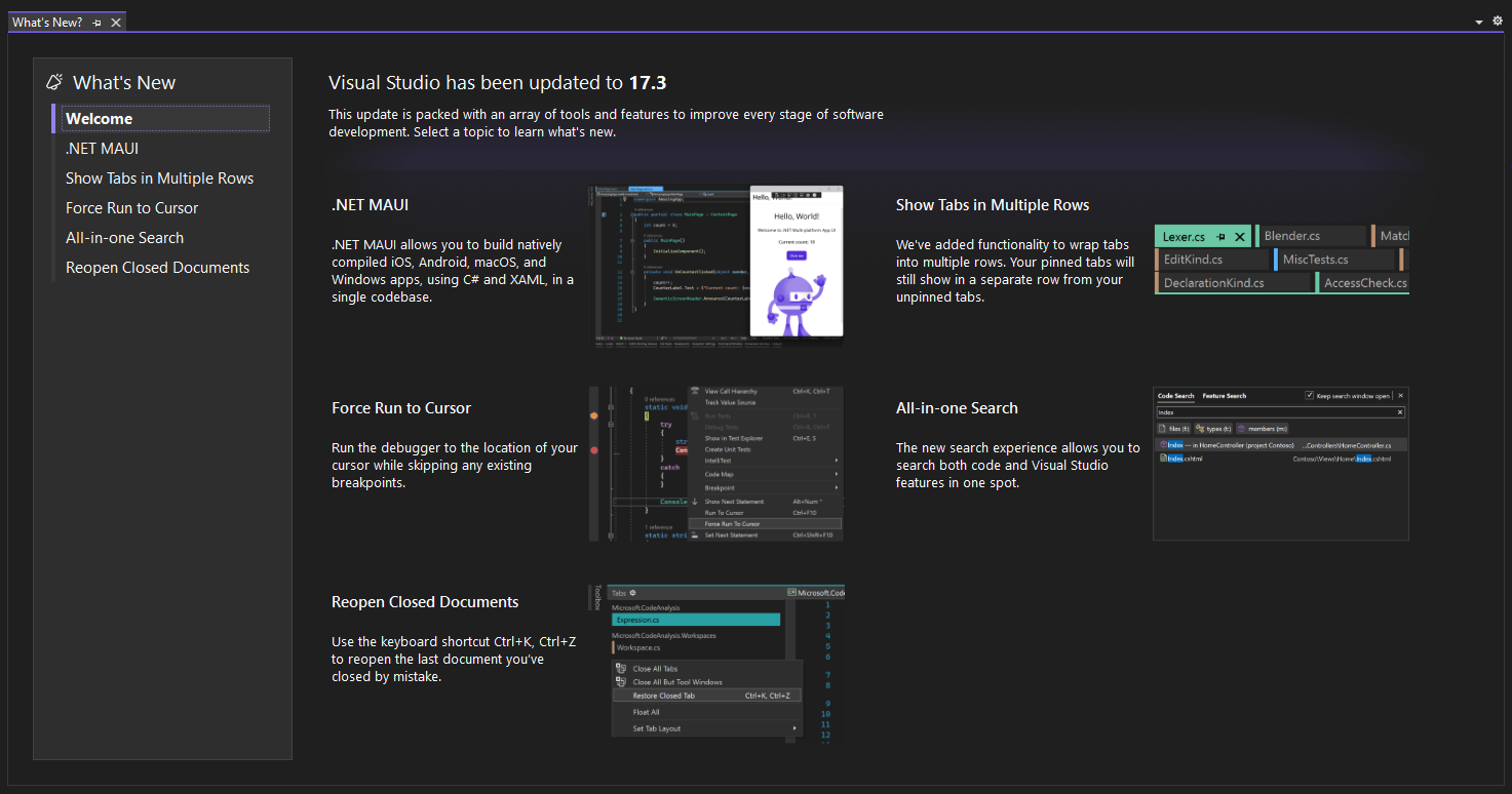 Visual Studio の新機能