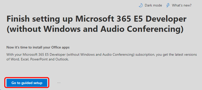 Microsoft 365 開発者向けのガイド付きセットアップ