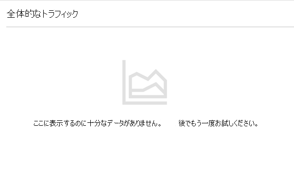 使用状況データが不足している場合のエラーを示すスクリーンショット。