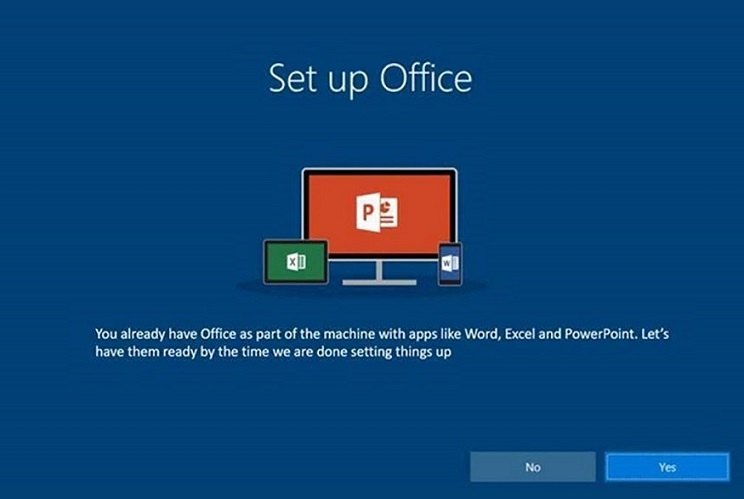 Set up Office - Office 2016 preinstalled