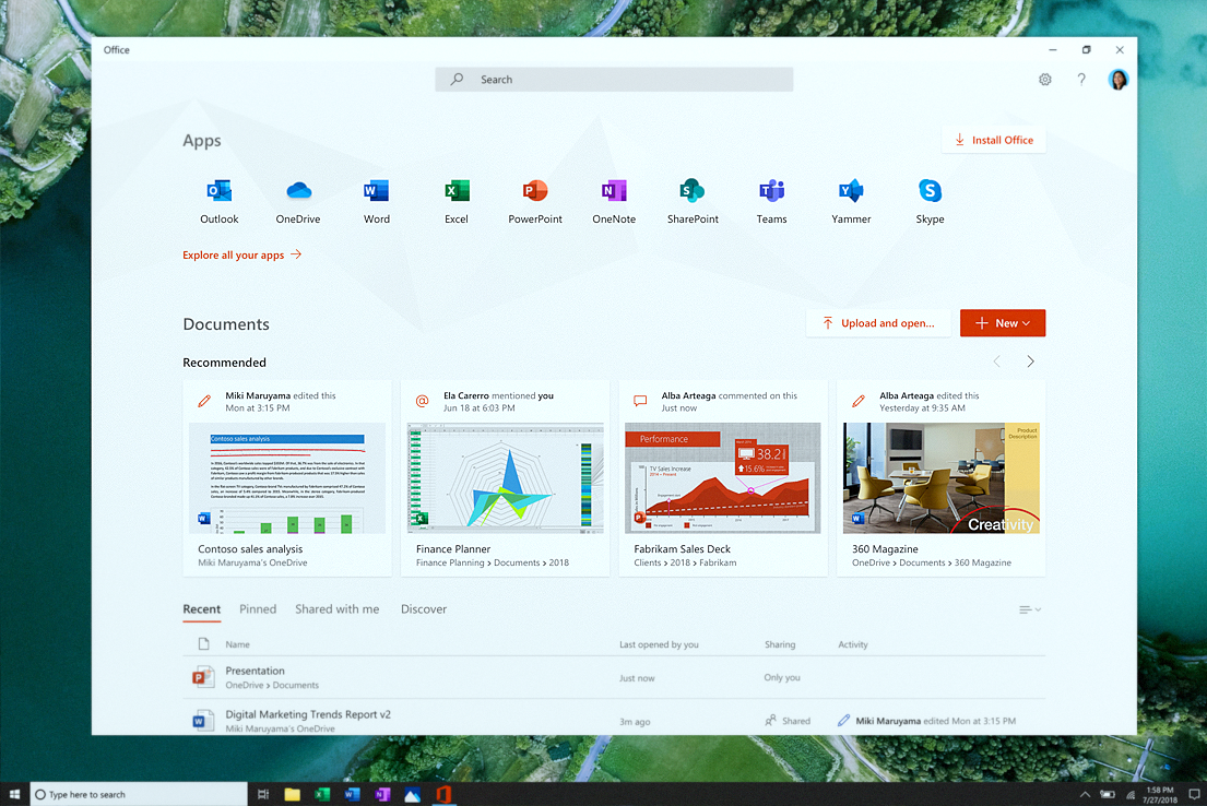 Windows 10用 Office アプリの概要。