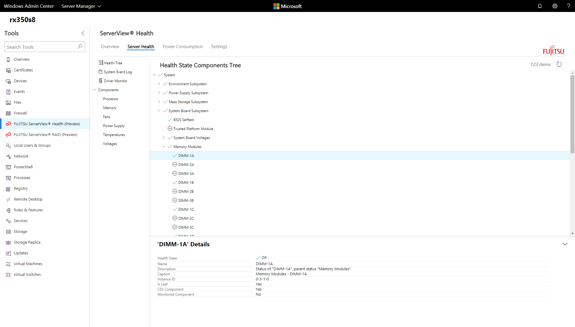 Fujitsu extension - Health tree view