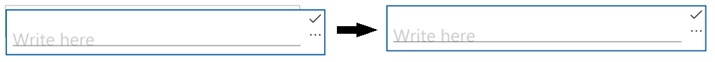 TextBox の一部を隠している HandwritingView のコントロールと、TextBox が完全に隠されるように再配置された HandwritingView のコントロールのスクリーンショット