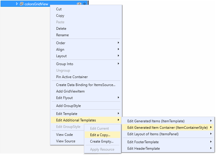 Visual Studio のエディター