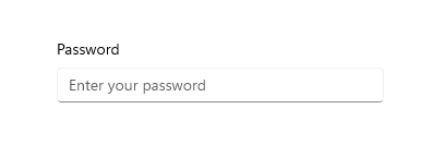 ヒント テキストを含む保存状態のパスワード ボックス