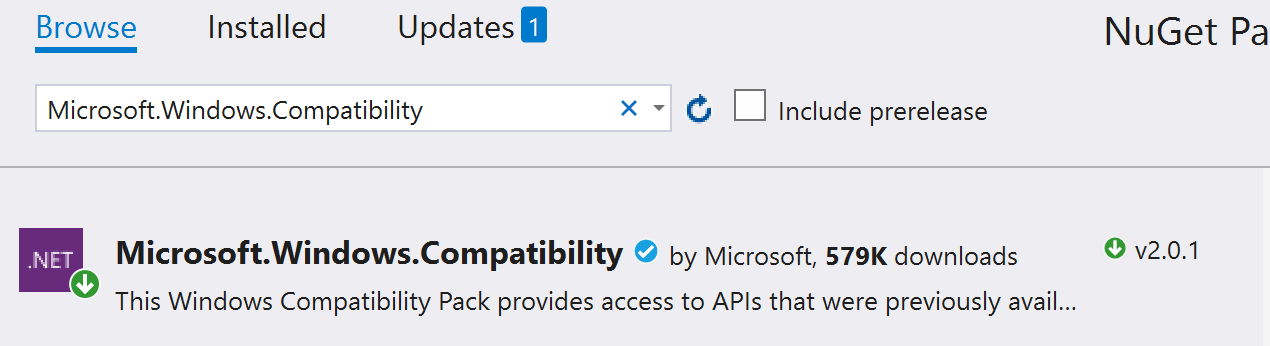 NuGet パッケージのインストール