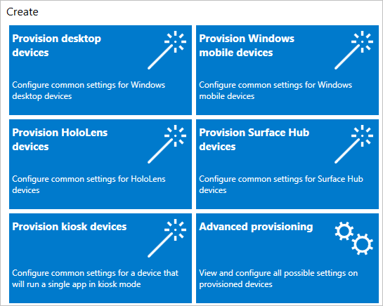 Windows 構成デザイナーで、ICD の開始オプションを参照してください。