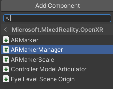 ARMarkerManager コンポーネントの追加