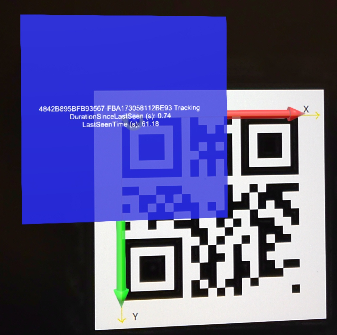 追跡された QR コード