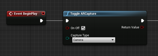 PV カメラがオンになっている ARCapture 切り替え関数のブループリント