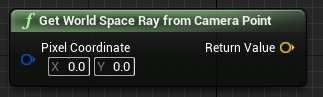 カメラ ポイントからのワールド空間の光線の取得のブループリント