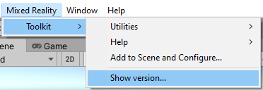 [Show version]\(バージョンの表示\) メニュー