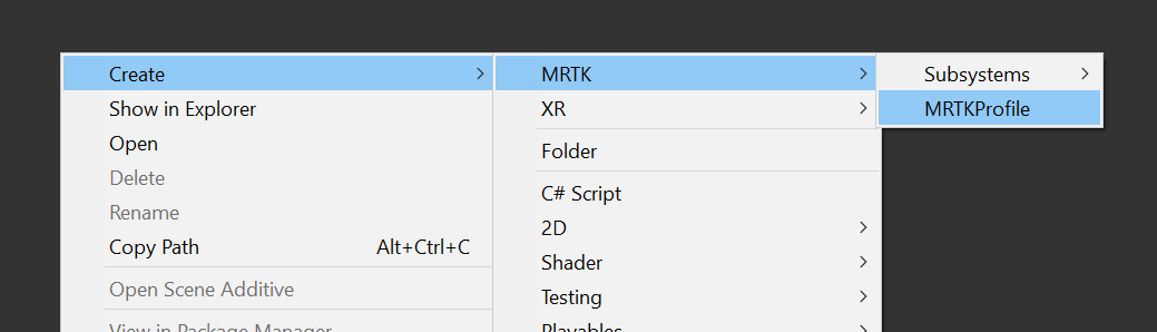 独自の MRTK サブシステムを作成する