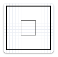 太いストロークを持つ大きな四角形内の小さな四角形の図