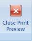 [印刷プレビューを閉じる] ボタンのスクリーンショット