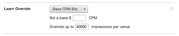 ベースの CPM 入札金額を示す図。