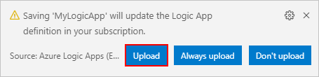 Azure에서 논리 앱 정의에 대한 편집 내용 업로드