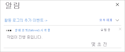 장애 조치(failover) 진행률 알림