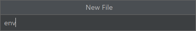 env 파일을 만들기 위한 이름 입력 필드의 스크린샷.