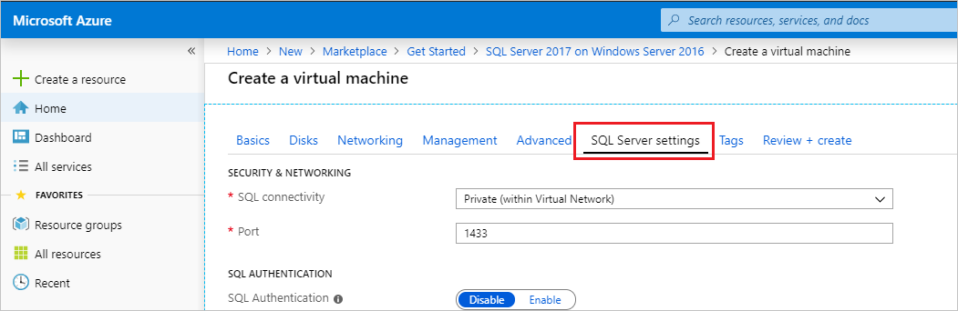 SQL Server 연결을 보여 주는 다이어그램.