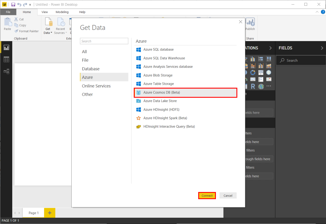 Power BI 데스크톱 데이터 가져오기 - Power BI 커넥터