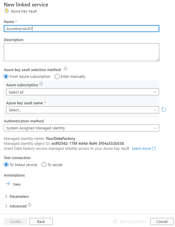 Azure Key Vault 구성