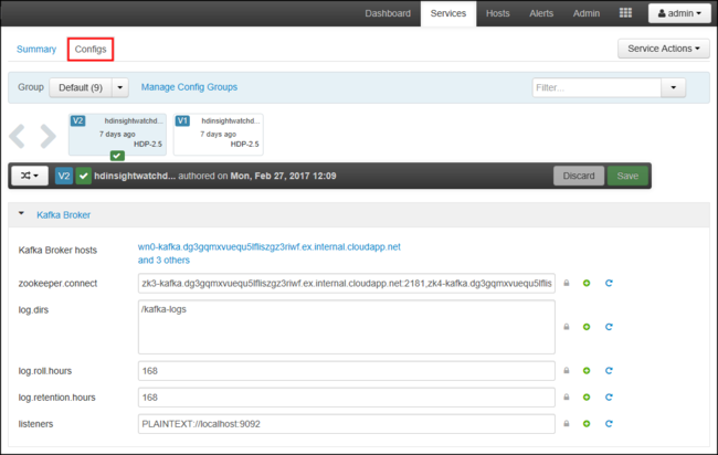 Apache Ambari Services 구성.