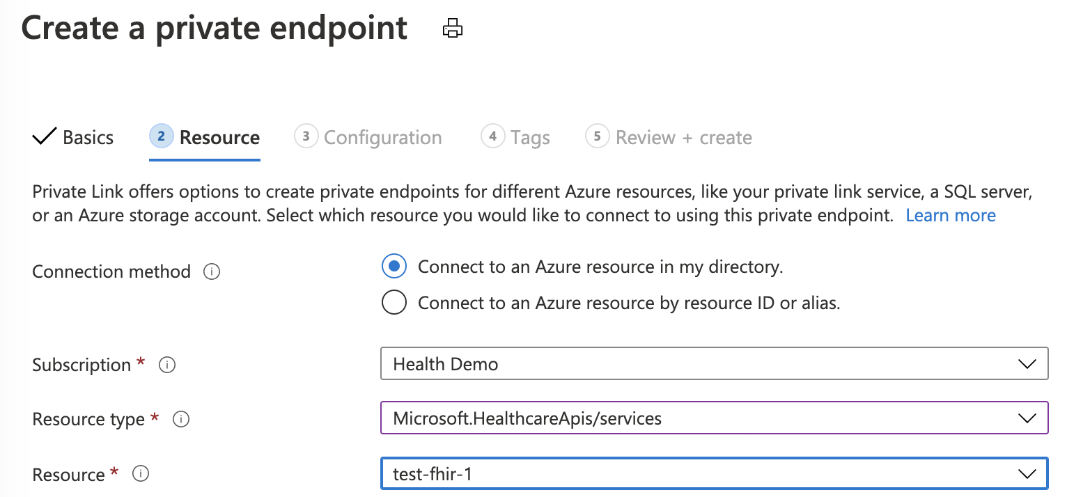 Azure Portal 리소스 탭