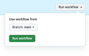 GitHub Actions 워크플로 실행 스크린샷.