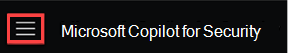 햄버거 아이콘이 있는 Copilot for Security 홈 메뉴를 보여 주는 스크린샷