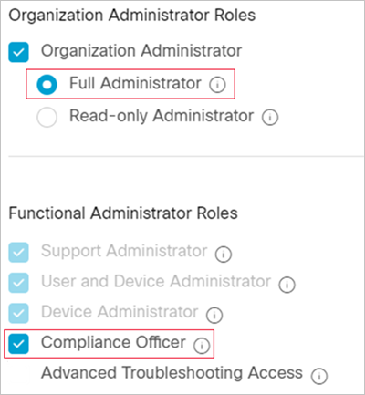 필수 구성 요소 Webex 역할입니다.