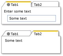 헤더 속성에서 다양한 형식을 사용하는 TabControl.