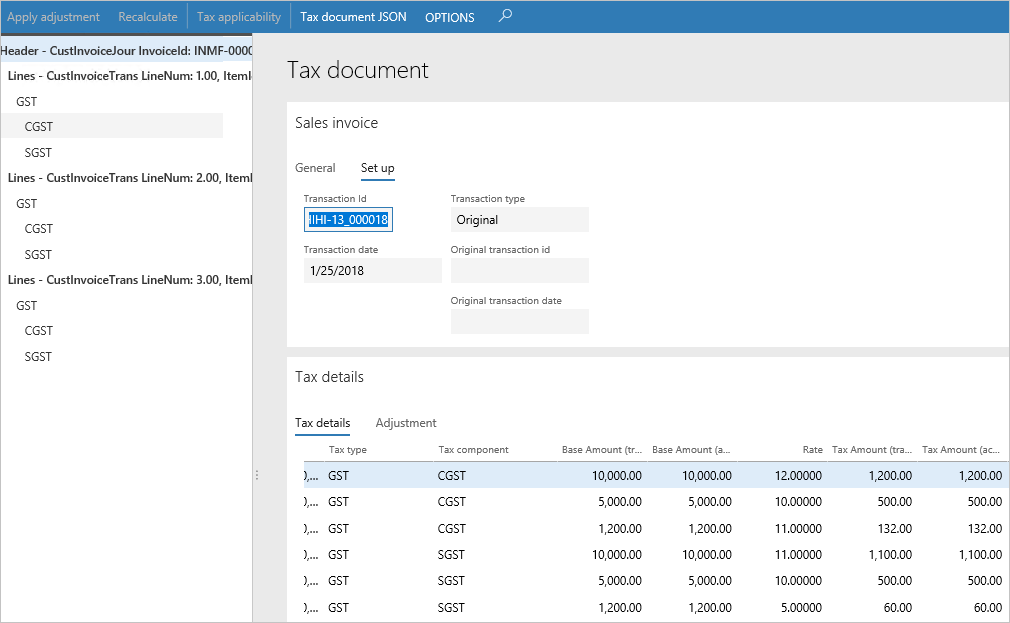 Tax document page with "Transaction ID" field selected