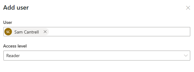 Screenshot of Environmental Credit Service (preview) user access level.