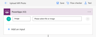 파일 입력 레이블이 이미지로 변경된 Power Automate 편집 창의 스크린샷입니다.