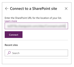 SharePoint 사이트 URL.