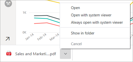 PDF 옵션을 보여 주는 Chrome 브라우저의 왼쪽 아래 모서리