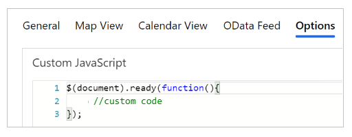 사용자 지정 JavaScript 예.