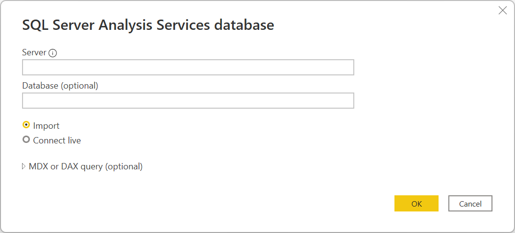 파워 쿼리 데스크톱의 SQL Server 데이터베이스 연결 작성기입니다.