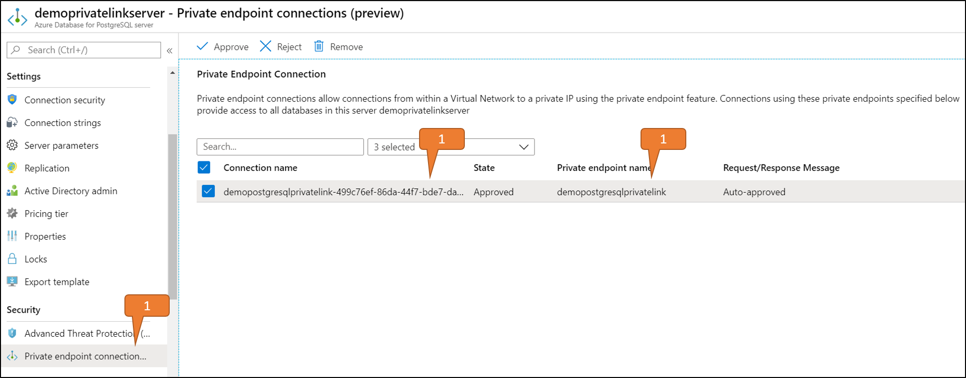 select the private endpoint portal