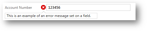 Dynamics CRM에서 양식 필드에 오류 메시지가 나타남