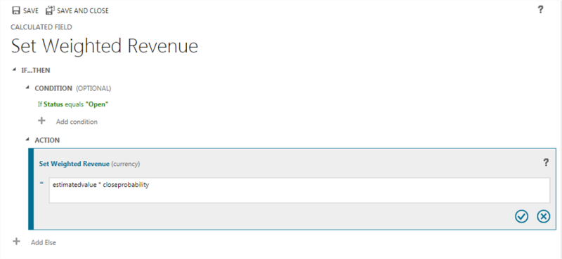 Dynamics CRM 가중 매출 예상 가치 설정