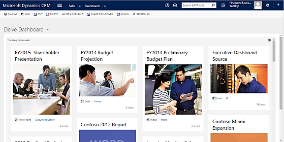 Dynamics 365의 Office Delve 대시보드
