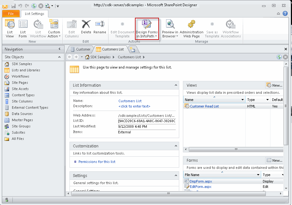 Design forms in InfoPath