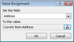 Value Assignment dialog box