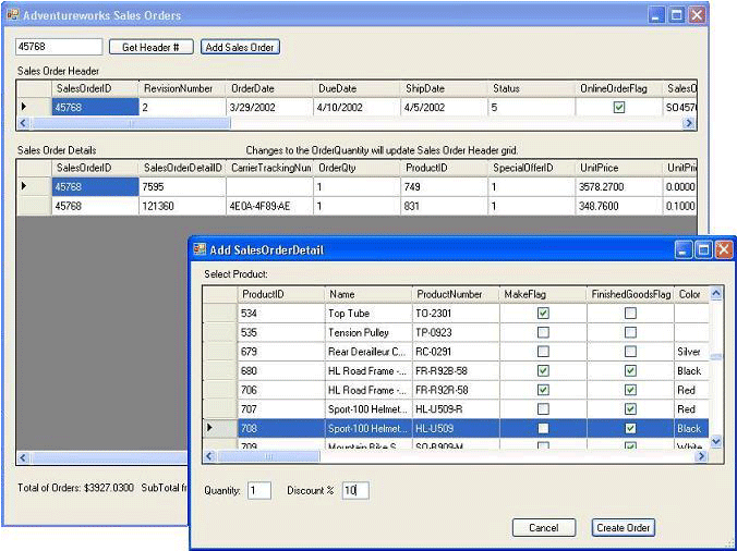 Adventureworks SalesModel DataBinding EDM