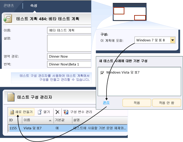 계획에서 테스트 구성 만들기